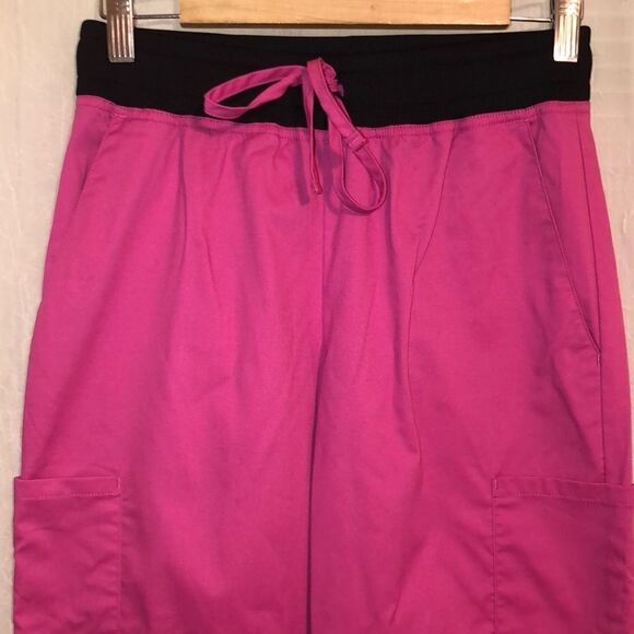 Scrubstar XS Pink with Black Details Scrub Uniform Pants - Picture 3 of 12